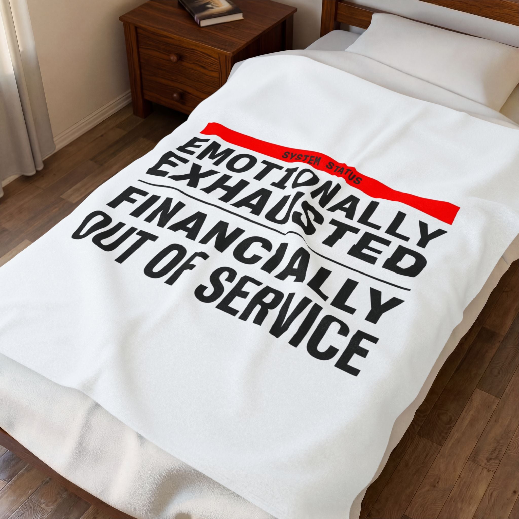 Emotionally Exhausted Financially Out of Service Blanket | cost of living crisis, budget humor