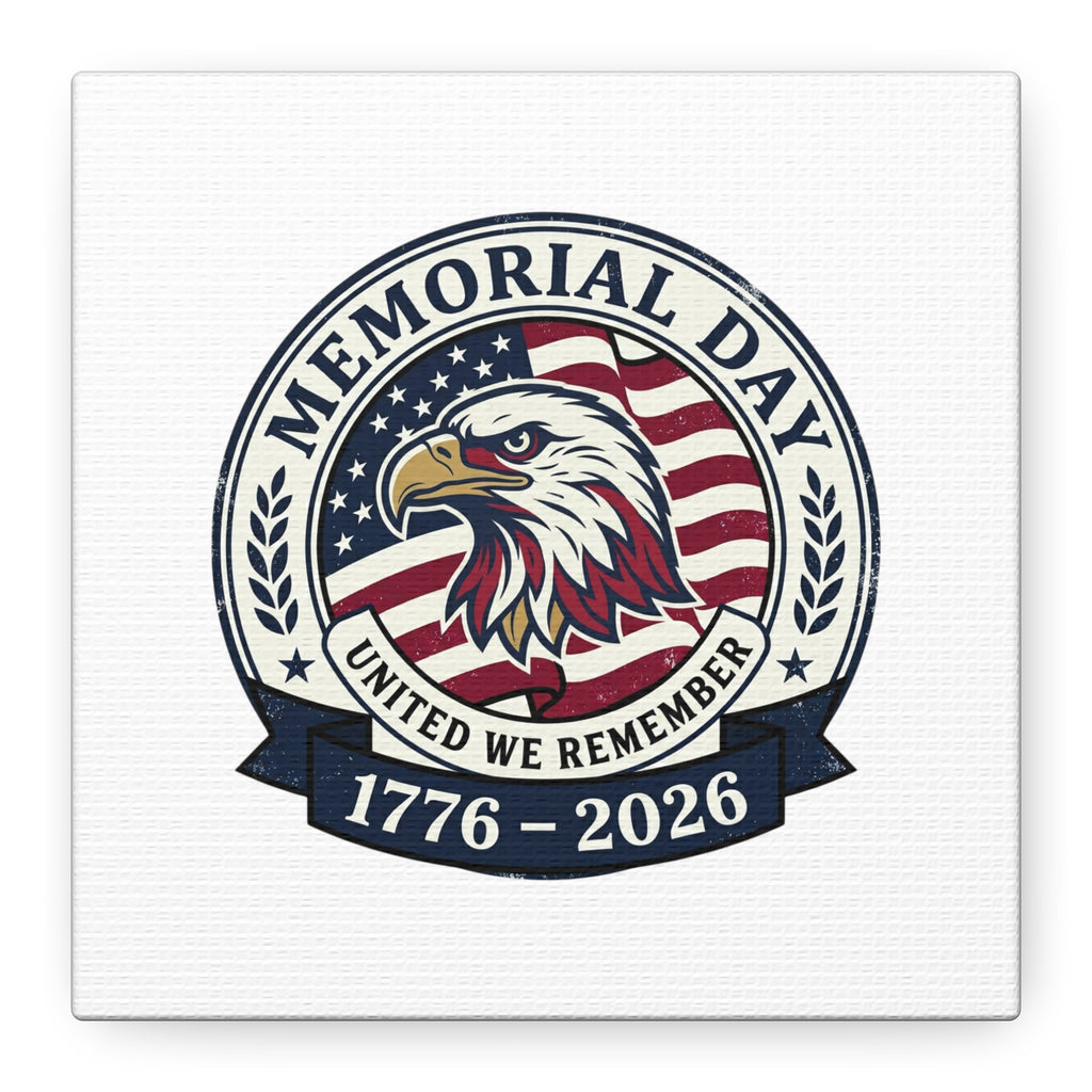 Memorial Day 1776-2026 Canvas | USA 250, vintage distressed patriotic