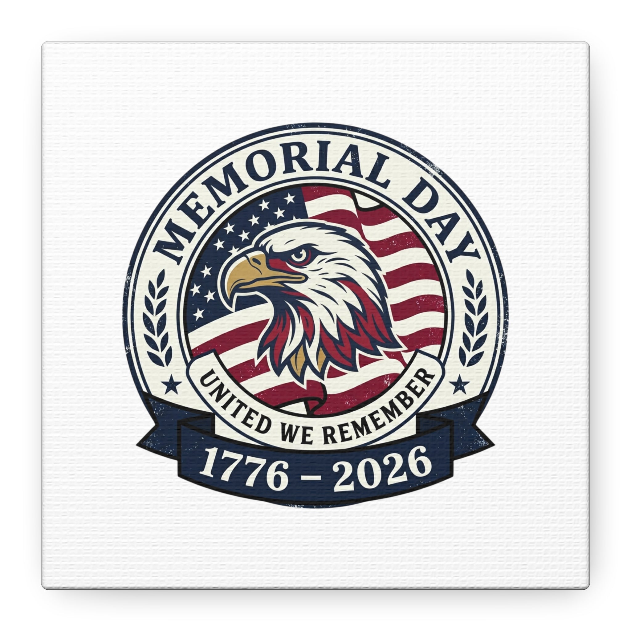 Memorial Day 1776-2026 Canvas | USA 250, vintage distressed patriotic
