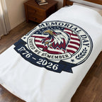 Memorial Day 1776–2026 USA 250 Velveteen Plush Blanket | vintage distressed patriotic