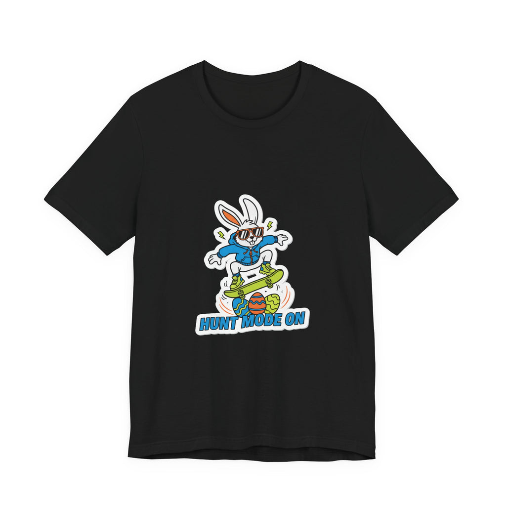 Hunt Mode On Bunny Skateboard Tee | boys Easter shirt, egg hunter