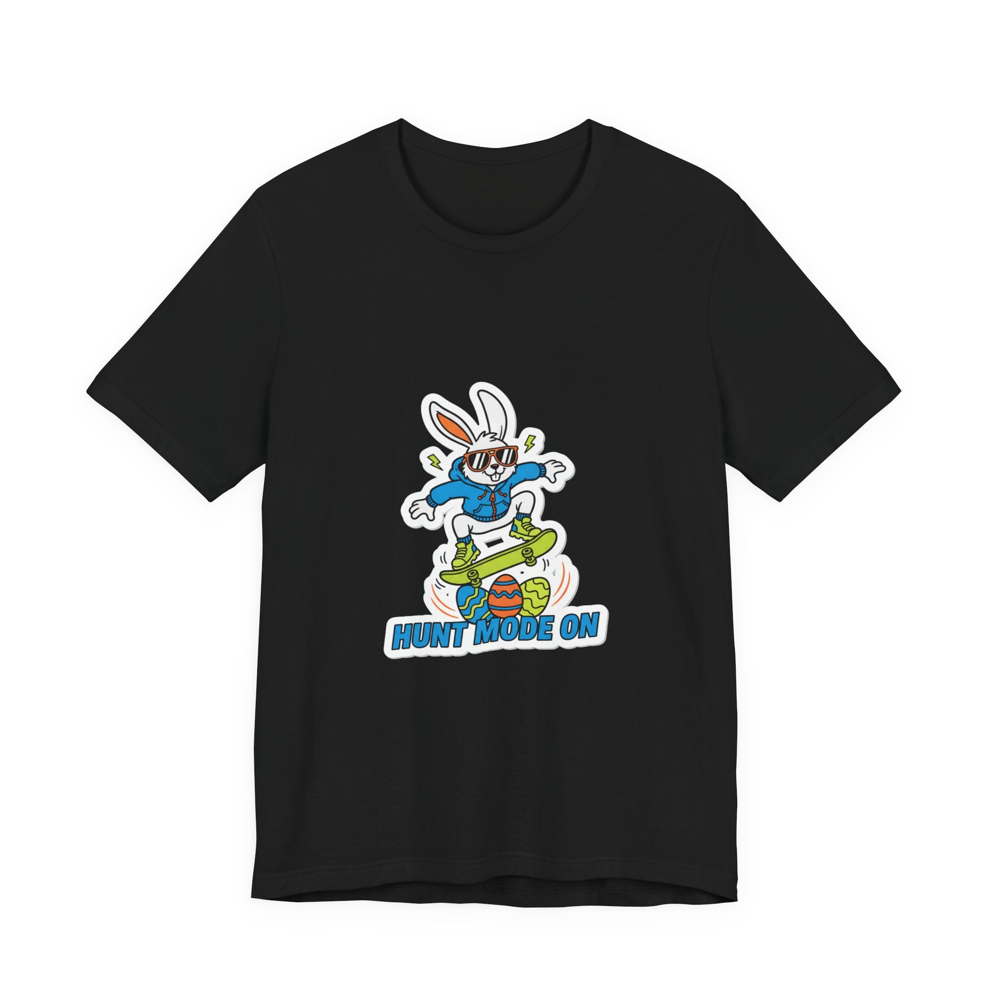 Hunt Mode On Bunny Skateboard Tee | boys Easter shirt, egg hunter