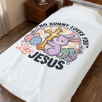 No Bunny Loves You Like Jesus Plush Blanket | Easter Christian, Pastel Retro