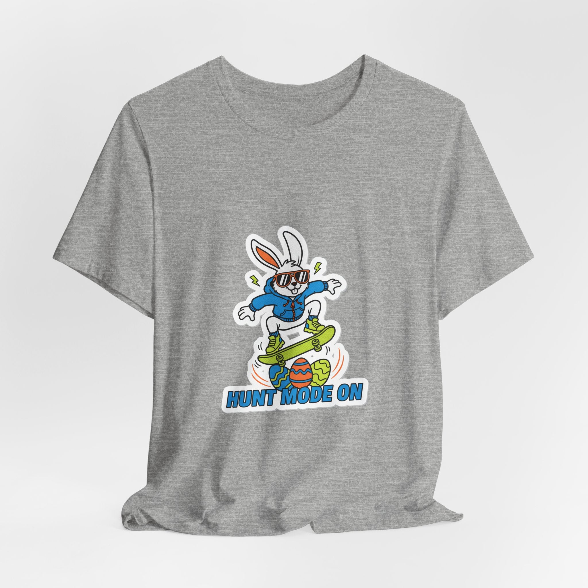 Hunt Mode On Bunny Skateboard Tee | boys Easter shirt, egg hunter