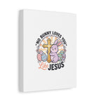 No Bunny Loves You Like Jesus Canvas | Easter Christian, Church Humor, Pastel Retro