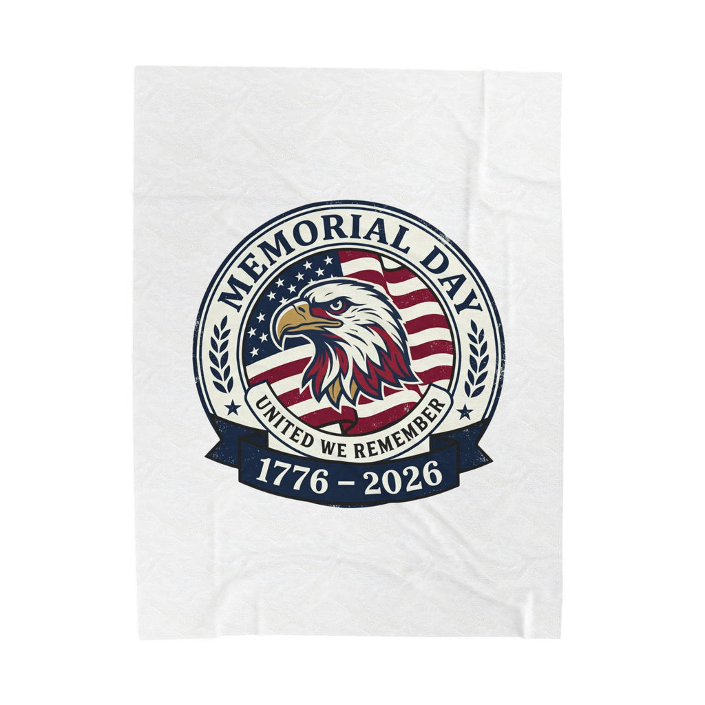 Memorial Day 1776–2026 USA 250 Velveteen Plush Blanket | vintage distressed patriotic