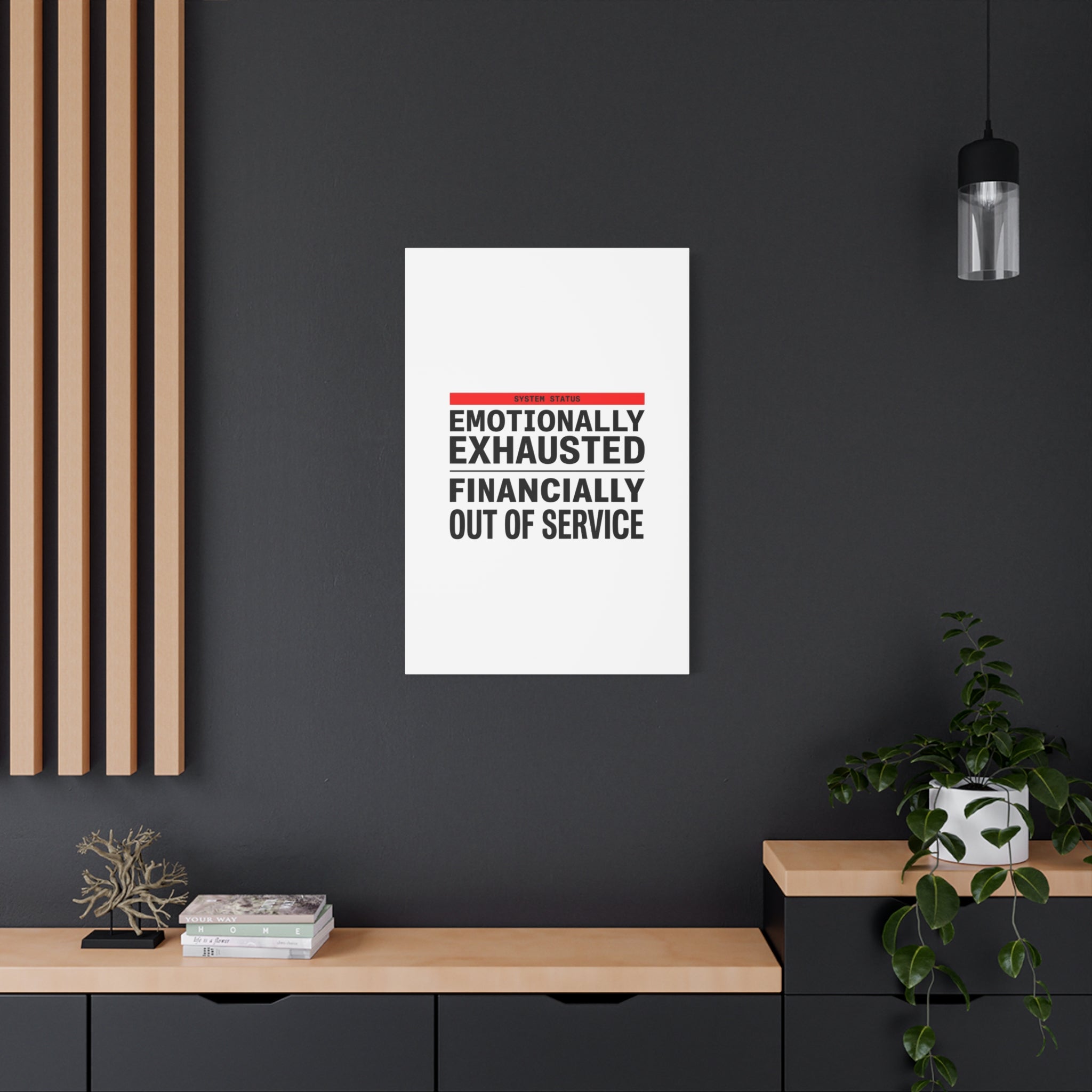 Emotionally Exhausted Financially Out of Service Canvas | cost of living crisis, receipt aesthetic