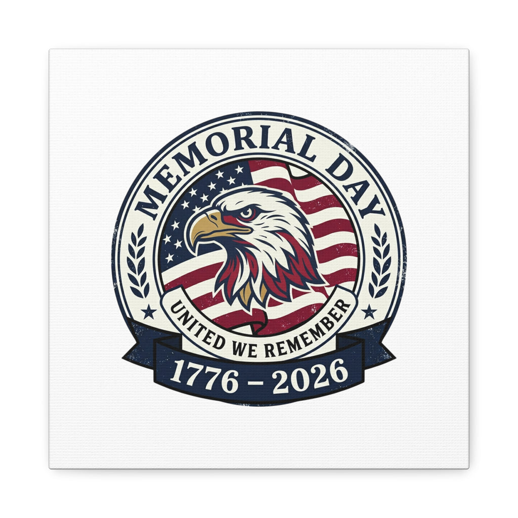 Memorial Day 1776-2026 Canvas | USA 250, vintage distressed patriotic