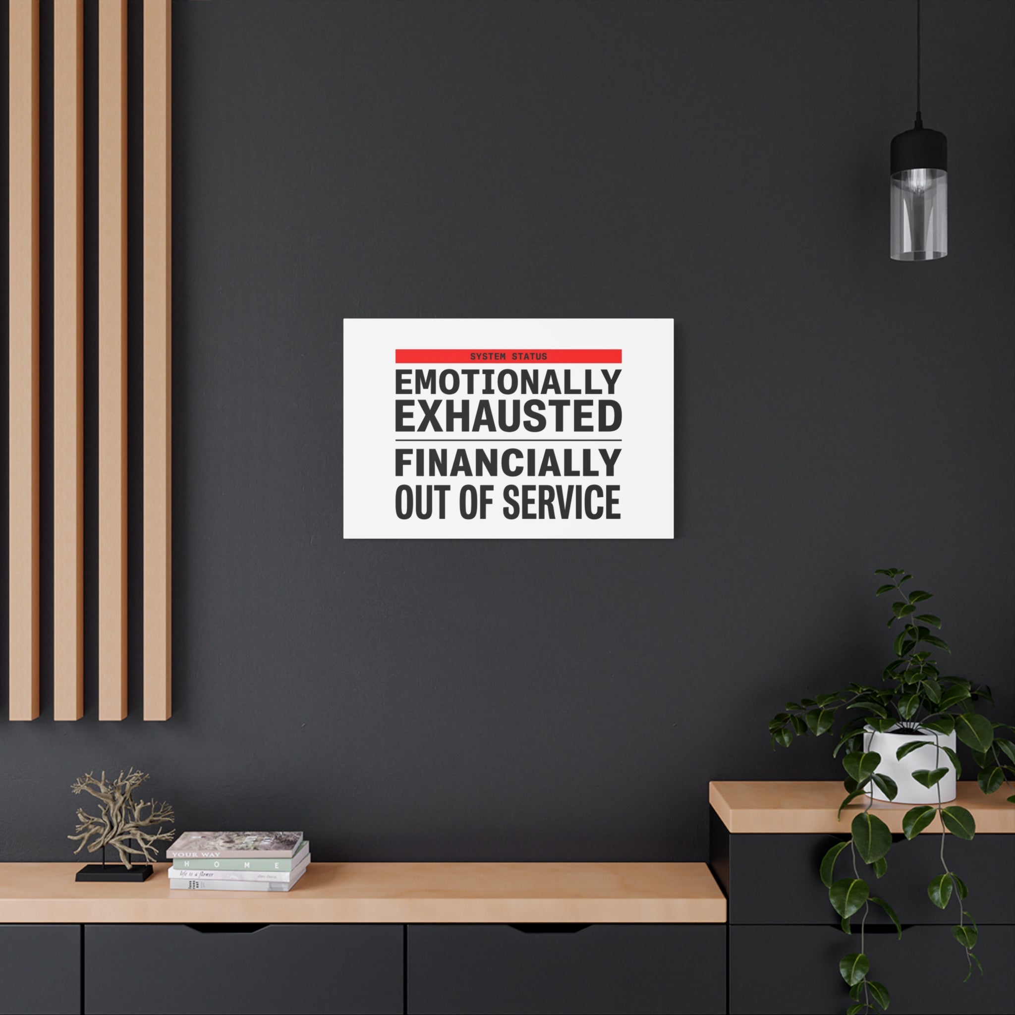 Emotionally Exhausted Financially Out of Service Canvas | cost of living crisis, receipt aesthetic