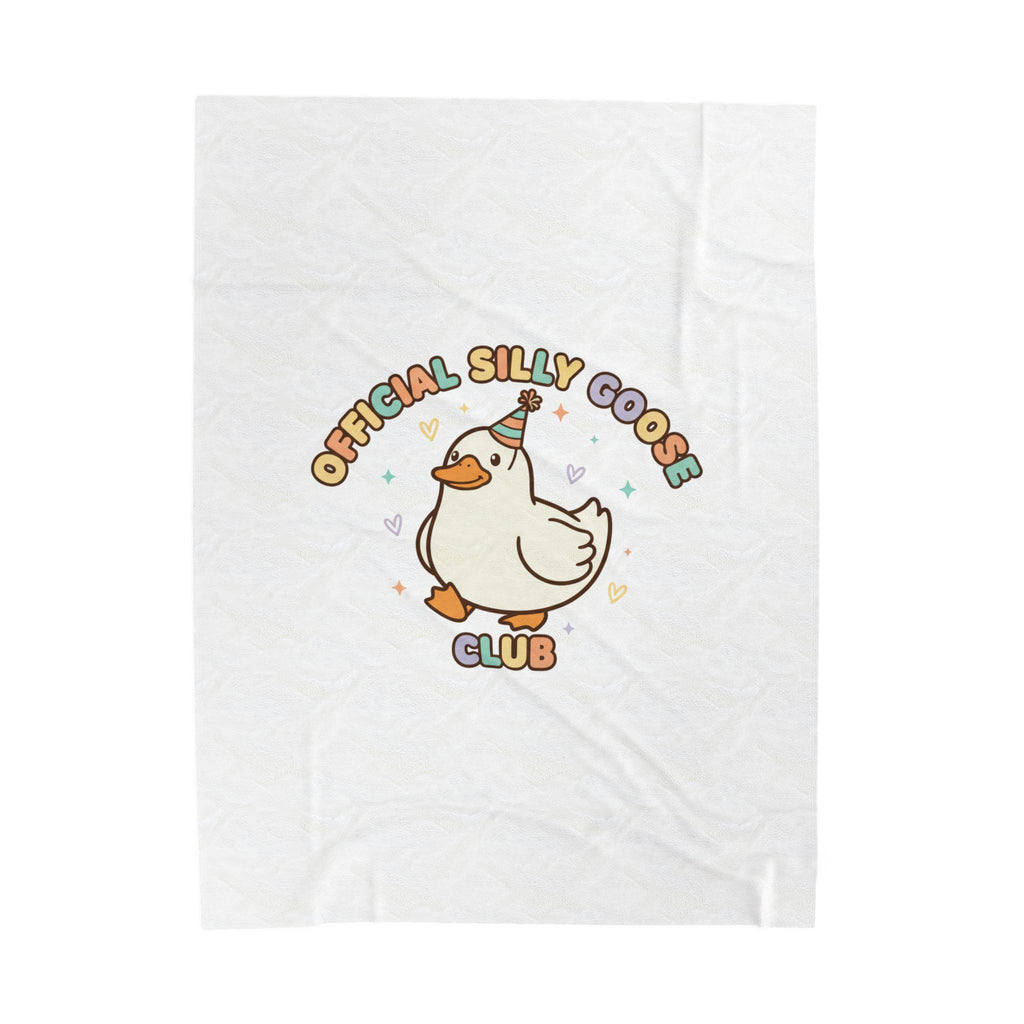 Official Silly Goose Club Velveteen Blanket | wholesome meme, cute animal pun