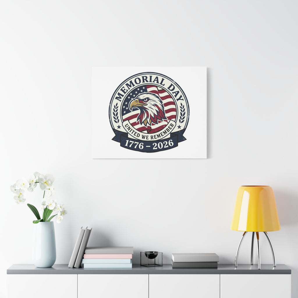 Memorial Day 1776-2026 Canvas | USA 250, vintage distressed patriotic