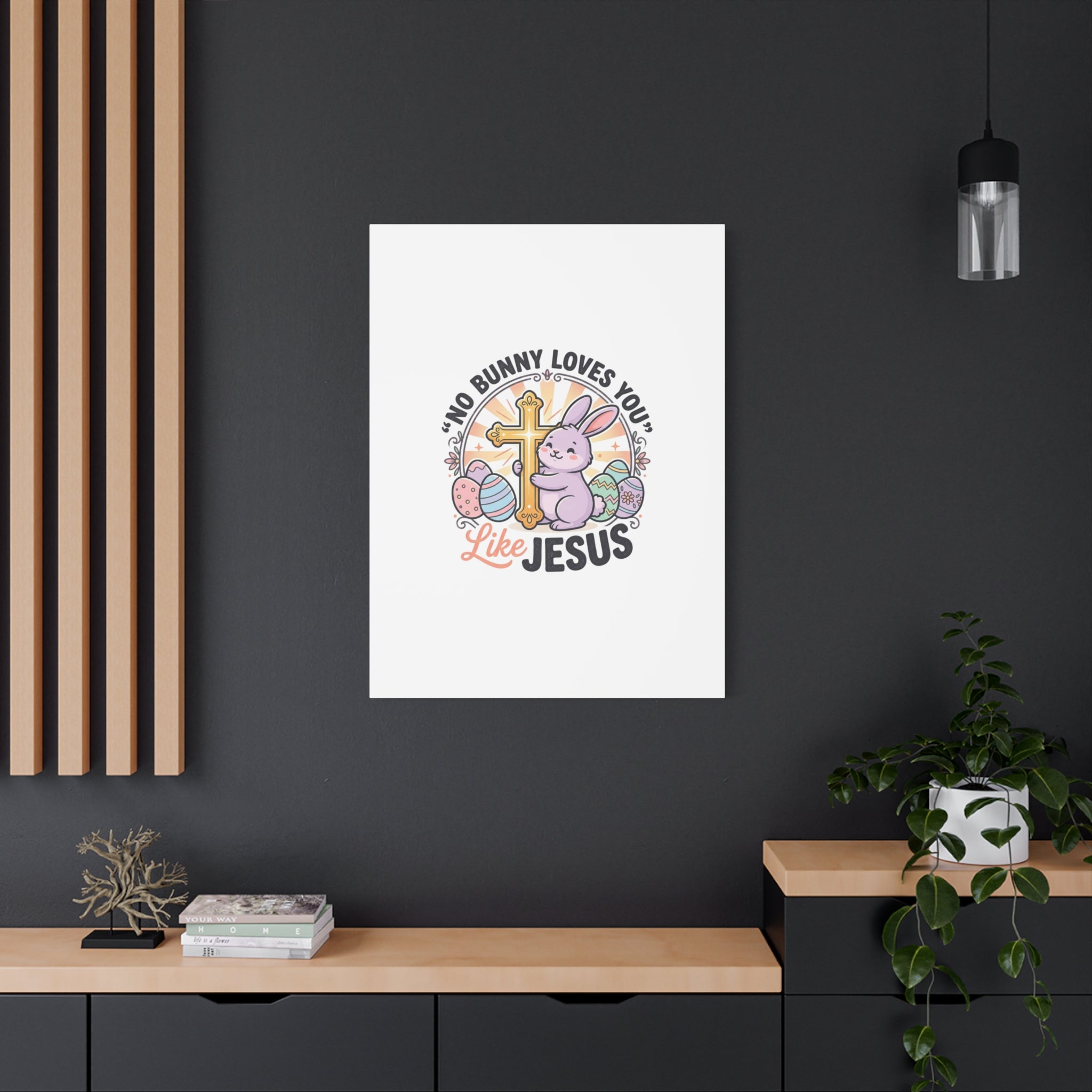 No Bunny Loves You Like Jesus Canvas | Easter Christian, Church Humor, Pastel Retro