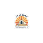 He Is Risen Sticker | Playful Christian Easter, Sunrise Vintage Kiss-Cut