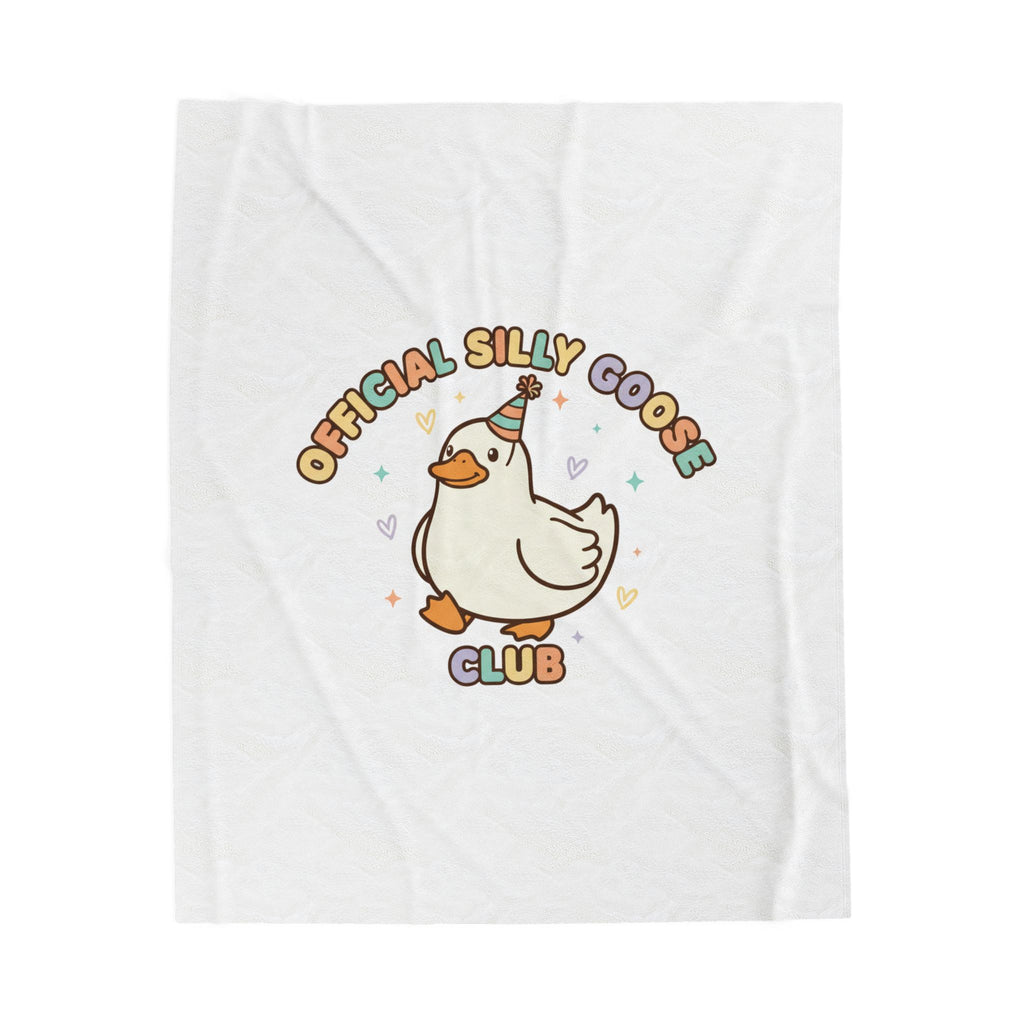 Official Silly Goose Club Velveteen Blanket | wholesome meme, cute animal pun