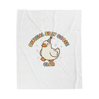 Official Silly Goose Club Velveteen Blanket | wholesome meme, cute animal pun