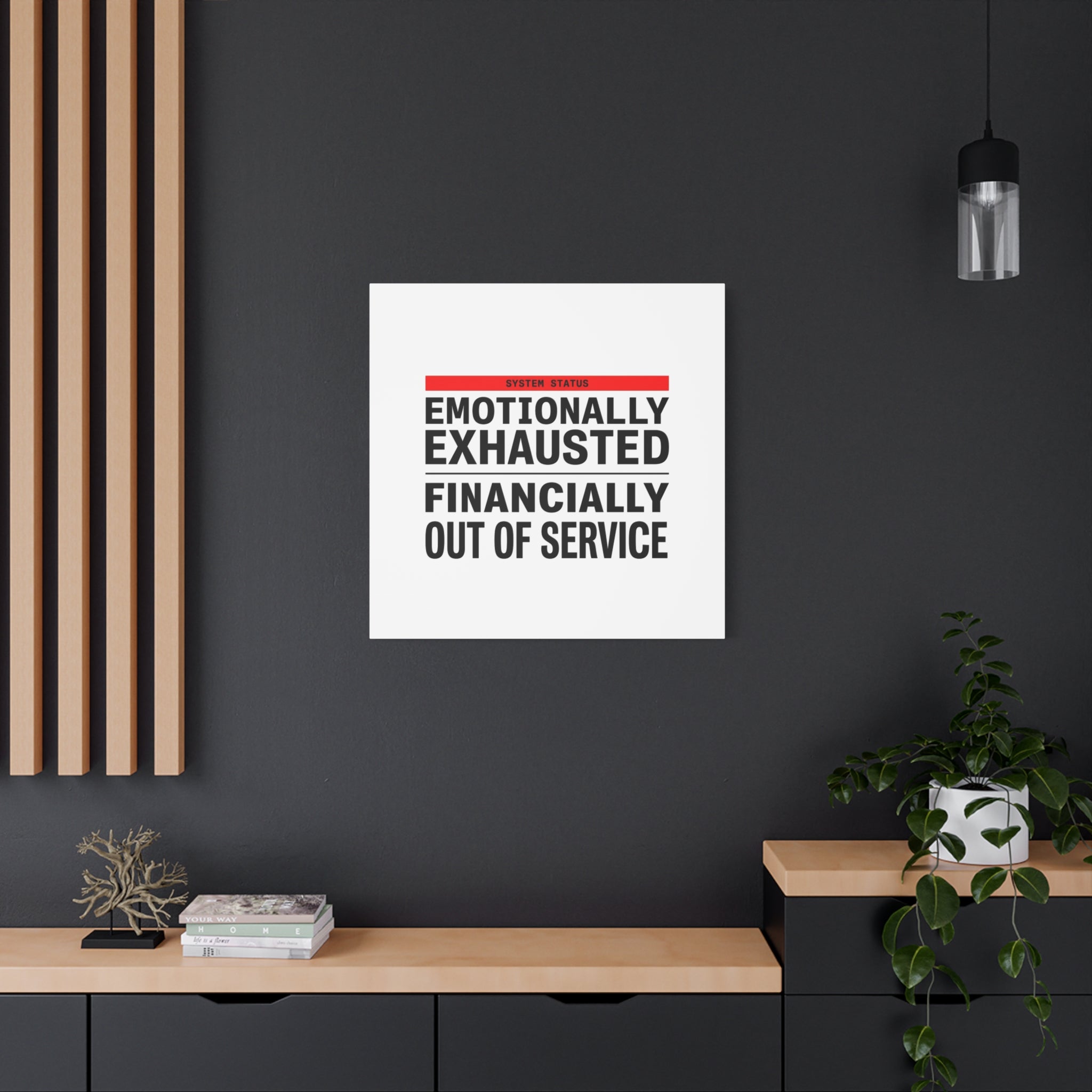 Emotionally Exhausted Financially Out of Service Canvas | cost of living crisis, receipt aesthetic