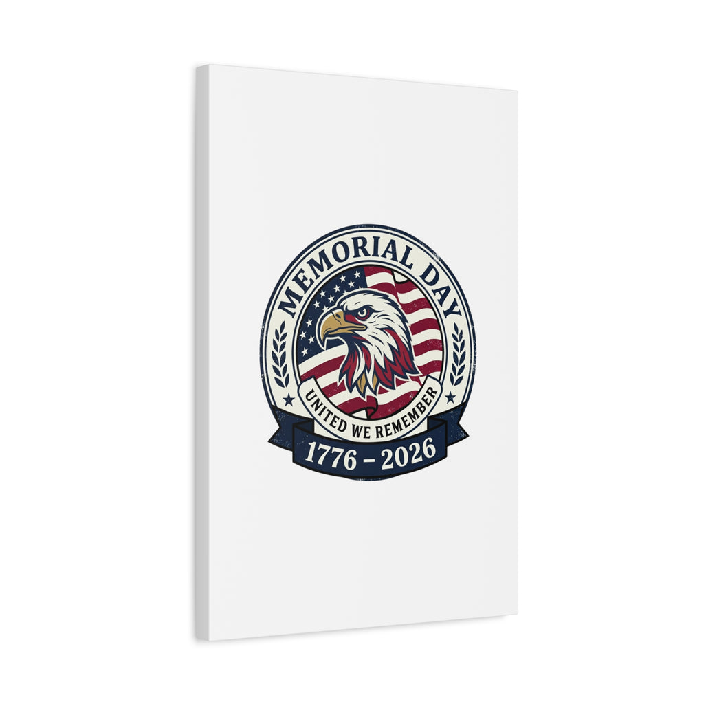 Memorial Day 1776-2026 Canvas | USA 250, vintage distressed patriotic
