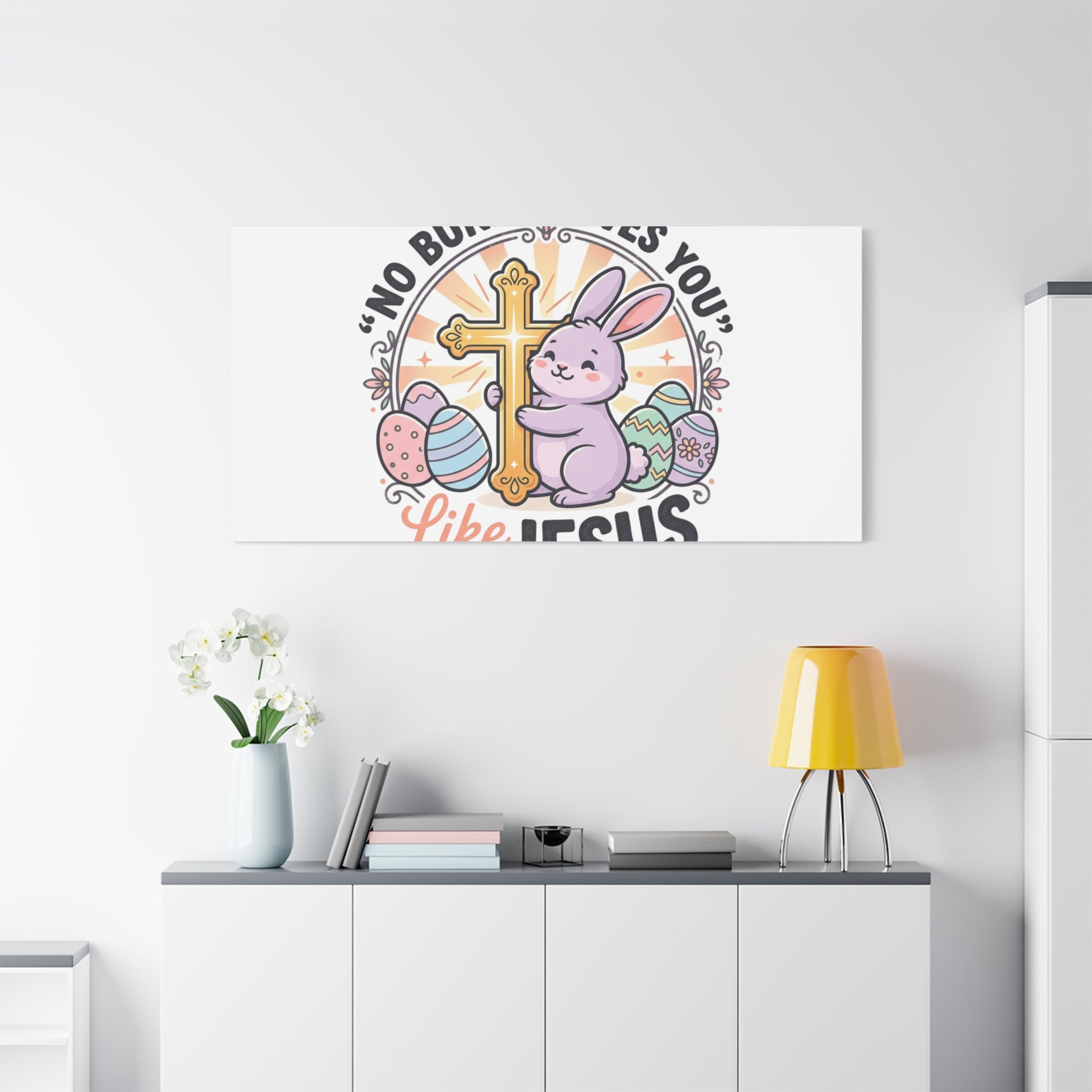No Bunny Loves You Like Jesus Canvas | Easter Christian, Church Humor, Pastel Retro