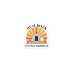 He Is Risen Sticker | Playful Christian Easter, Sunrise Vintage Kiss-Cut