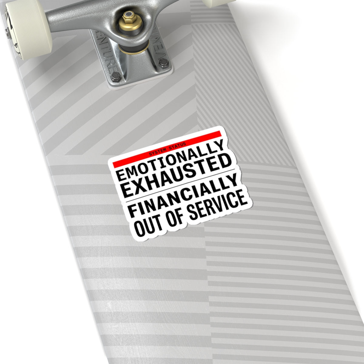 Emotionally Exhausted Financially Out of Service Sticker | cost of living crisis, budget humor