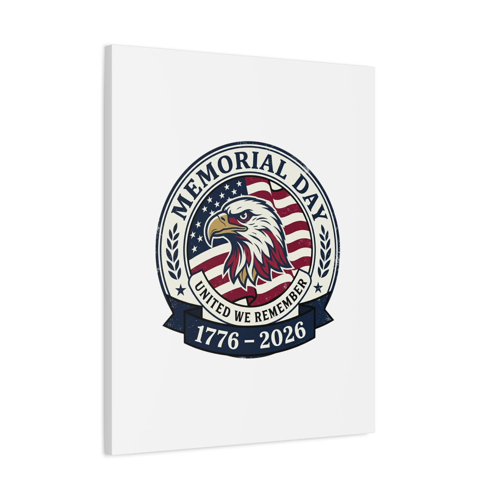 Memorial Day 1776-2026 Canvas | USA 250, vintage distressed patriotic