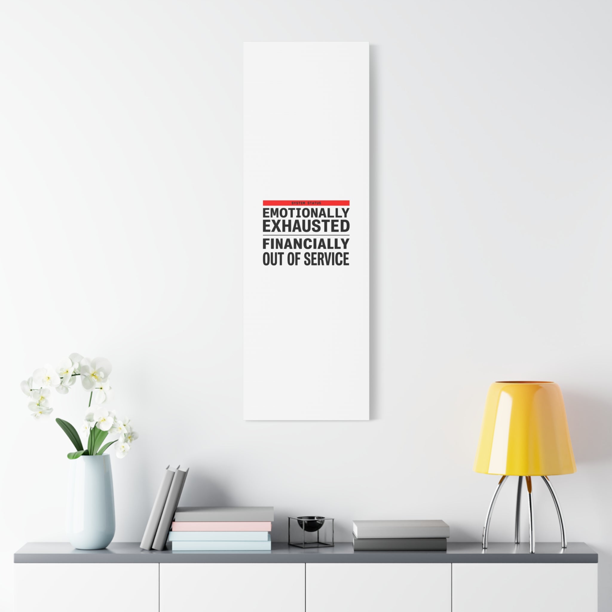 Emotionally Exhausted Financially Out of Service Canvas | cost of living crisis, receipt aesthetic