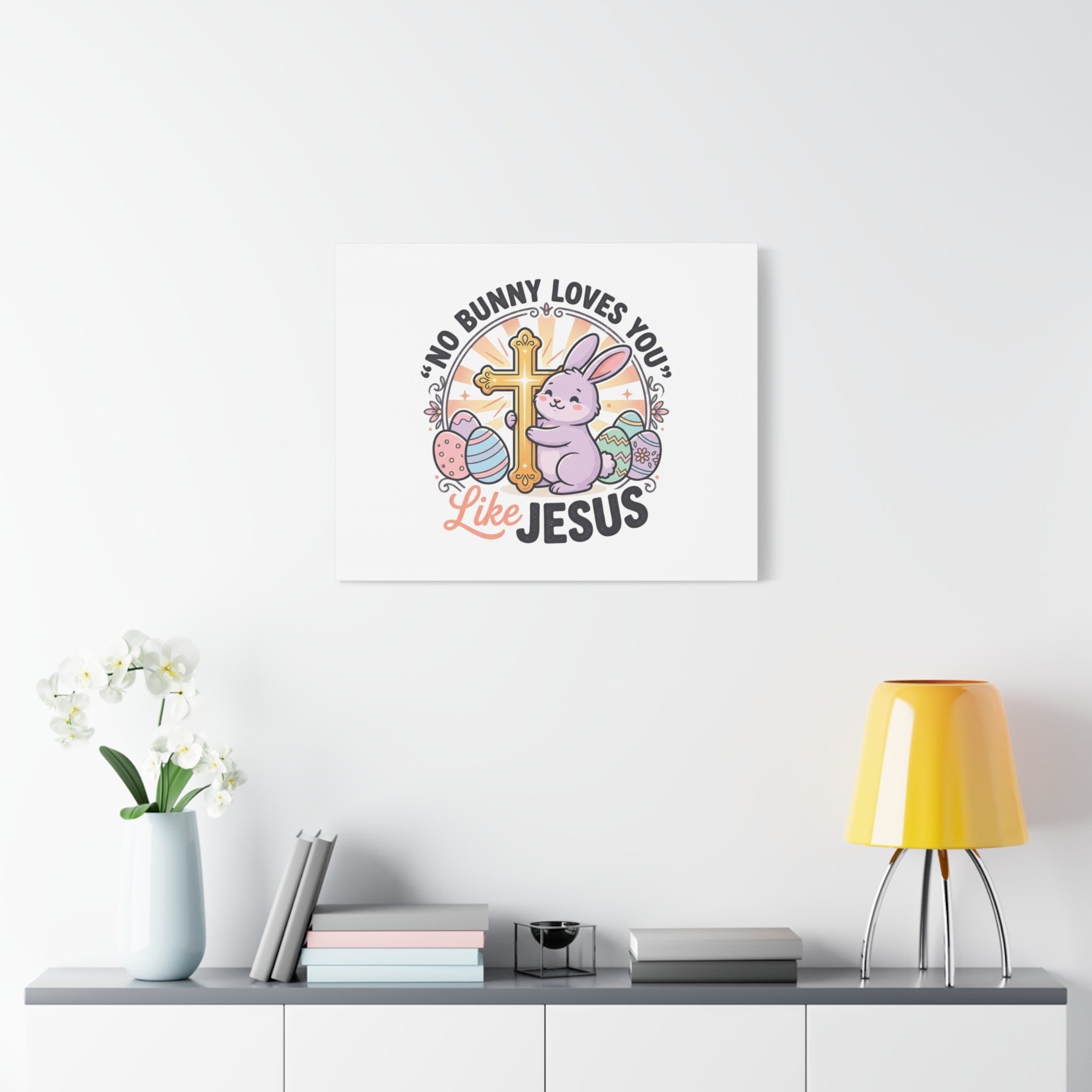 No Bunny Loves You Like Jesus Canvas | Easter Christian, Church Humor, Pastel Retro