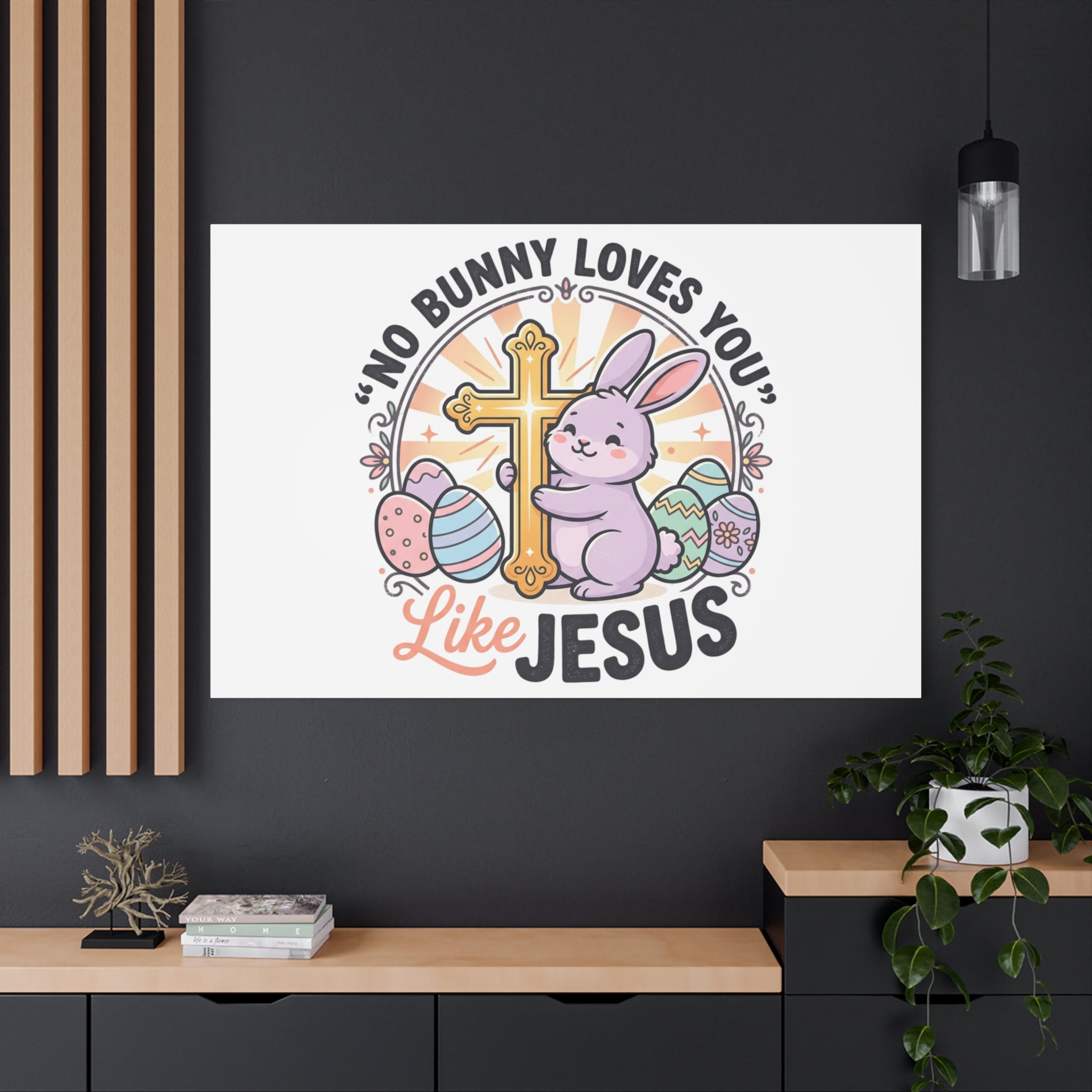 No Bunny Loves You Like Jesus Canvas | Easter Christian, Church Humor, Pastel Retro