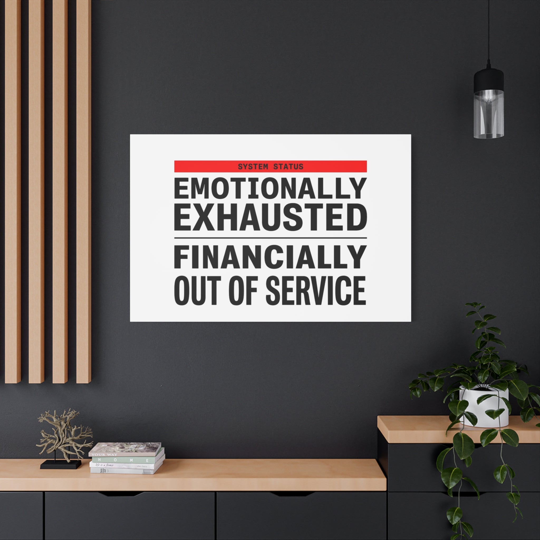 Emotionally Exhausted Financially Out of Service Canvas | cost of living crisis, receipt aesthetic