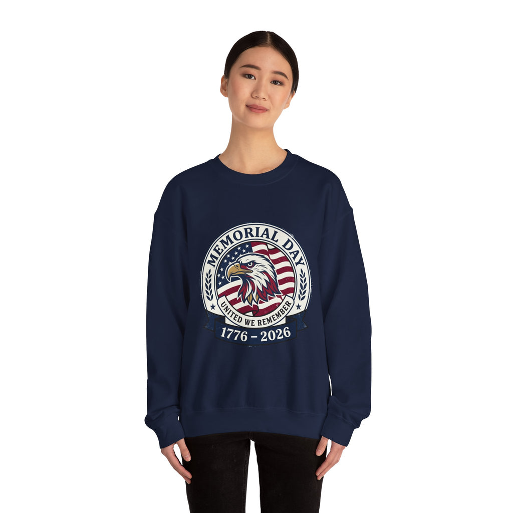 Memorial Day 1776–2026 Eagle Emblem Sweatshirt | USA 250, vintage distressed