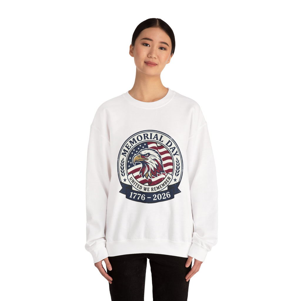 Memorial Day 1776–2026 Eagle Emblem Sweatshirt | USA 250, vintage distressed