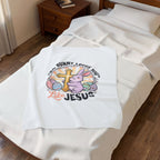 No Bunny Loves You Like Jesus Plush Blanket | Easter Christian, Pastel Retro