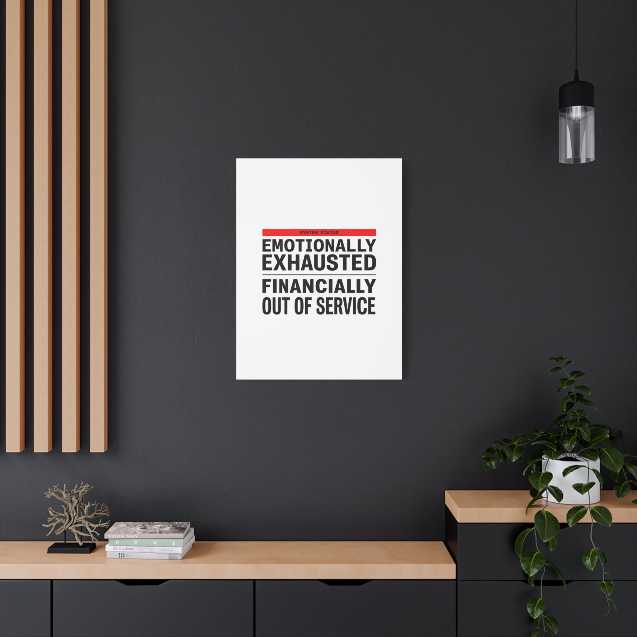 Emotionally Exhausted Financially Out of Service Canvas | cost of living crisis, receipt aesthetic
