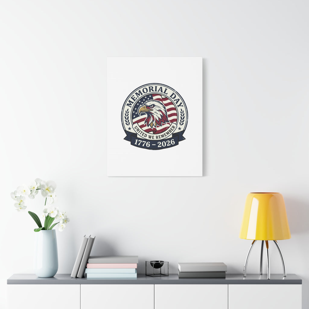 Memorial Day 1776-2026 Canvas | USA 250, vintage distressed patriotic