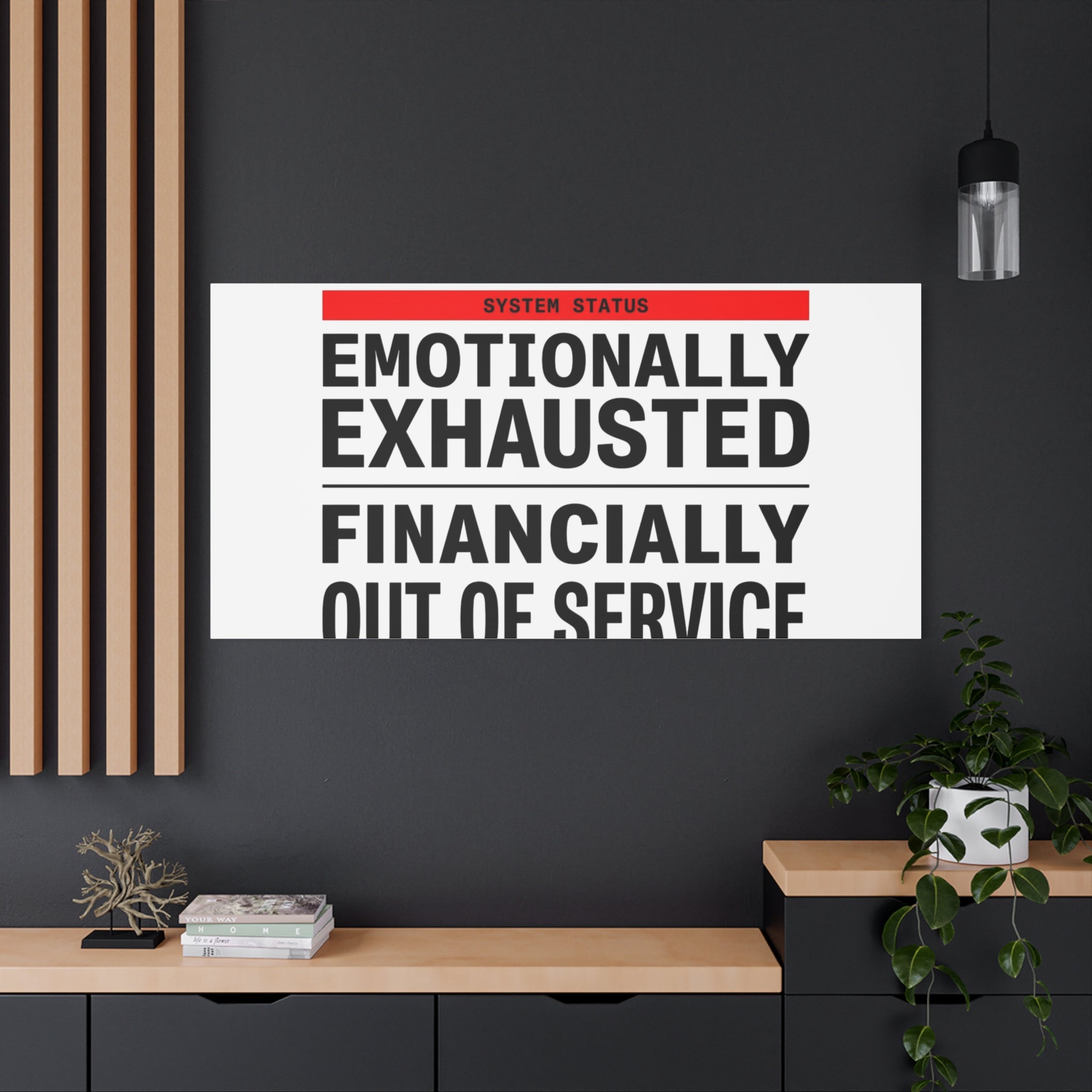 Emotionally Exhausted Financially Out of Service Canvas | cost of living crisis, receipt aesthetic