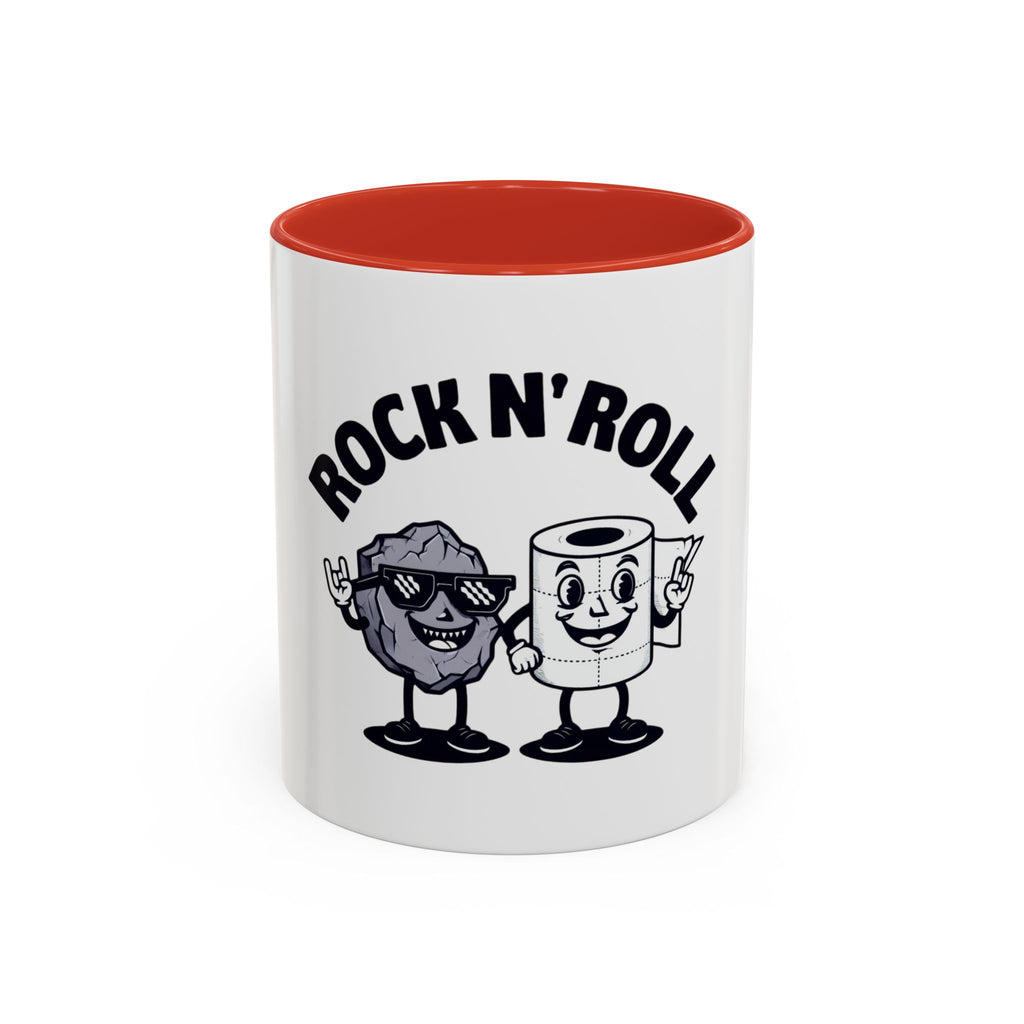 Funny 'Toilet Paper & Rock Snack' Accent Coffee Mug (11/15 oz)