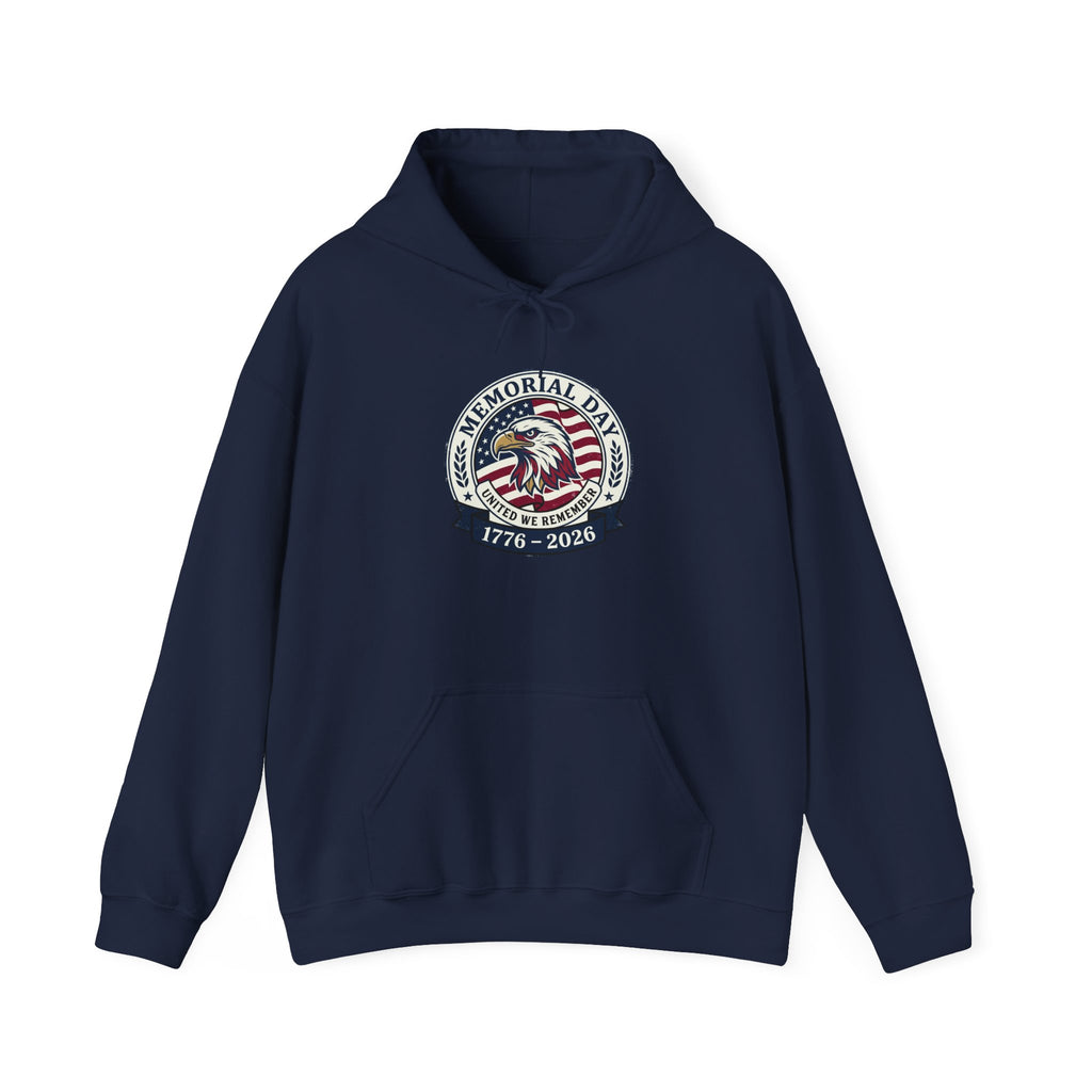 Memorial Day 1776–2026 Hoodie | USA 250 Vintage Distressed, Red White Blue
