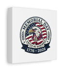 Memorial Day 1776-2026 Canvas | USA 250, vintage distressed patriotic
