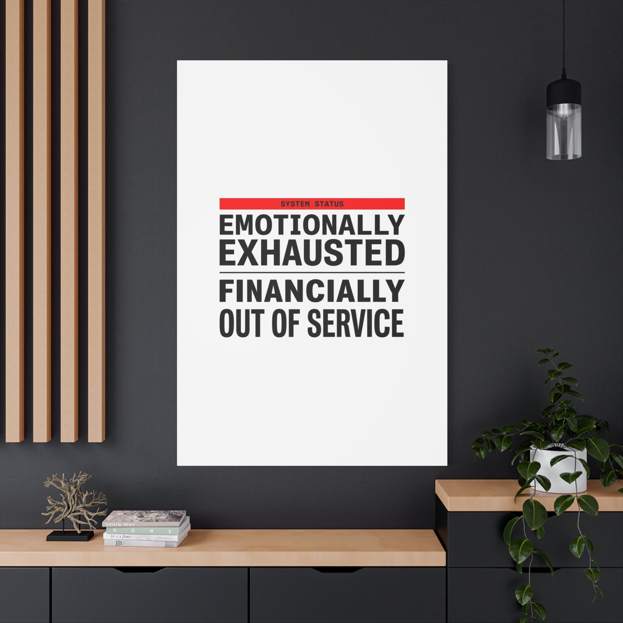 Emotionally Exhausted Financially Out of Service Canvas | cost of living crisis, receipt aesthetic