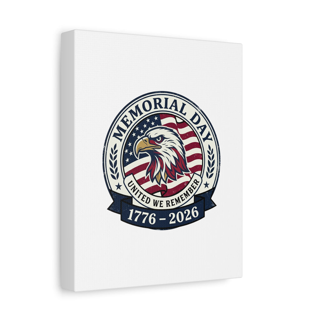 Memorial Day 1776-2026 Canvas | USA 250, vintage distressed patriotic