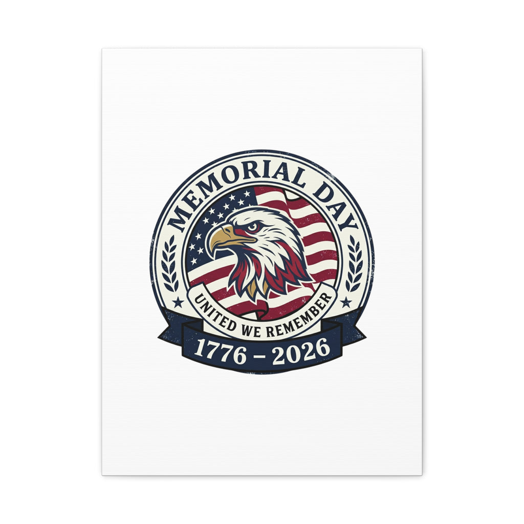 Memorial Day 1776-2026 Canvas | USA 250, vintage distressed patriotic