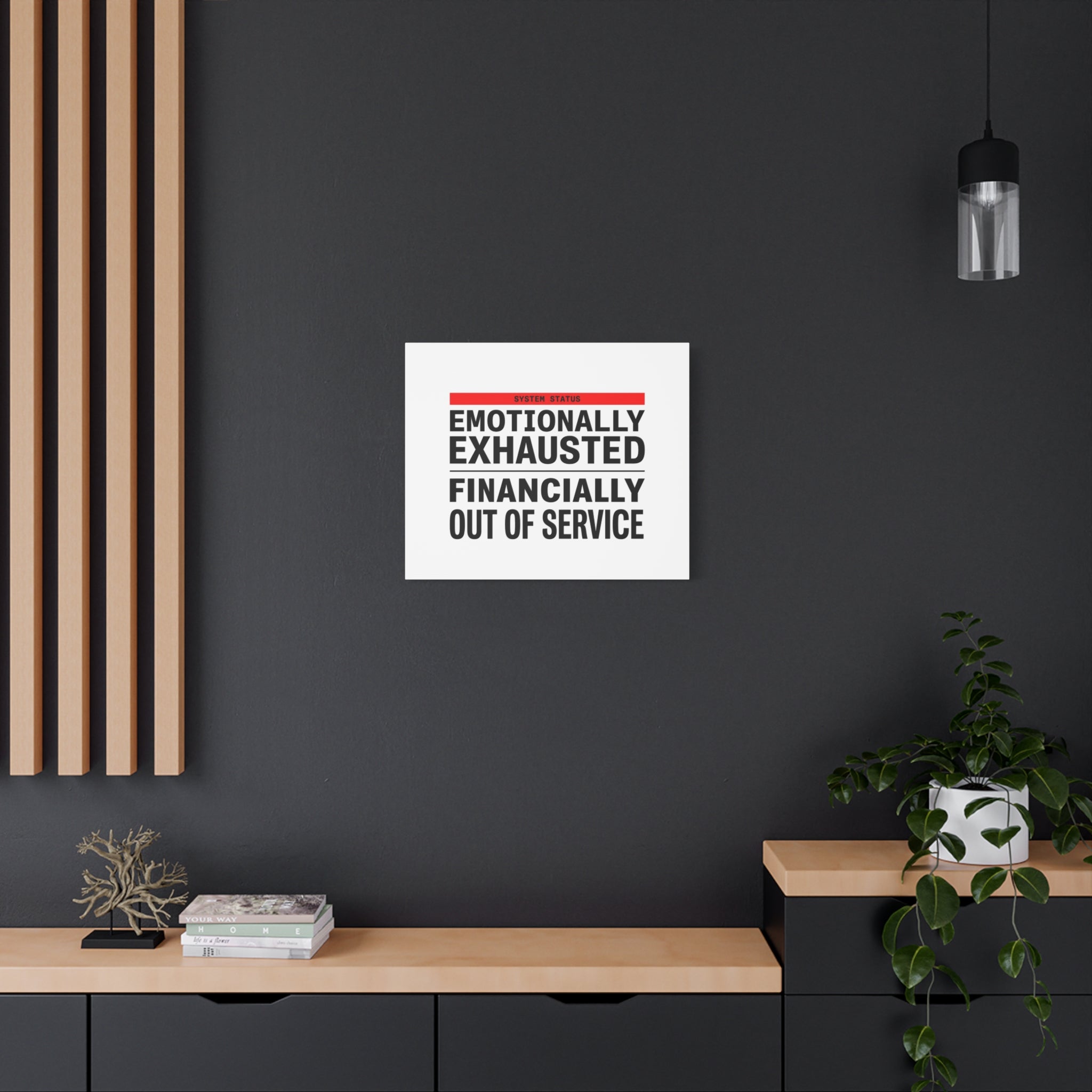 Emotionally Exhausted Financially Out of Service Canvas | cost of living crisis, receipt aesthetic