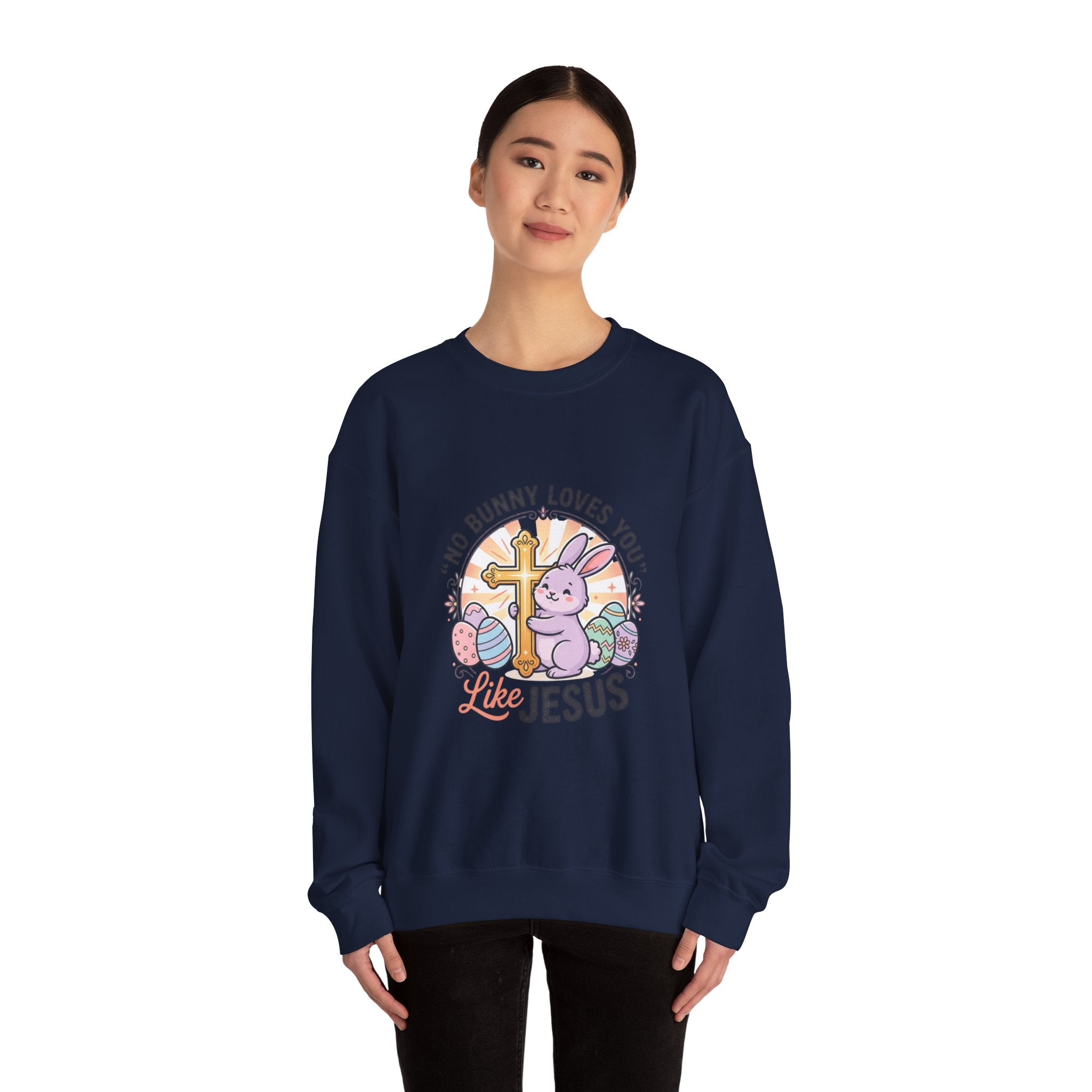 No Bunny Loves You Like Jesus Sweatshirt | Easter Christian, Pastel Retro Church Humor