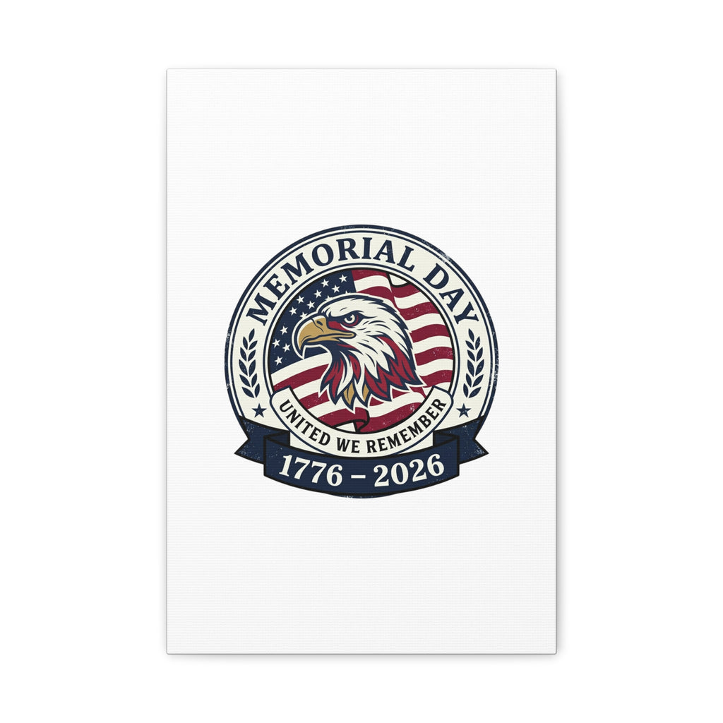 Memorial Day 1776-2026 Canvas | USA 250, vintage distressed patriotic