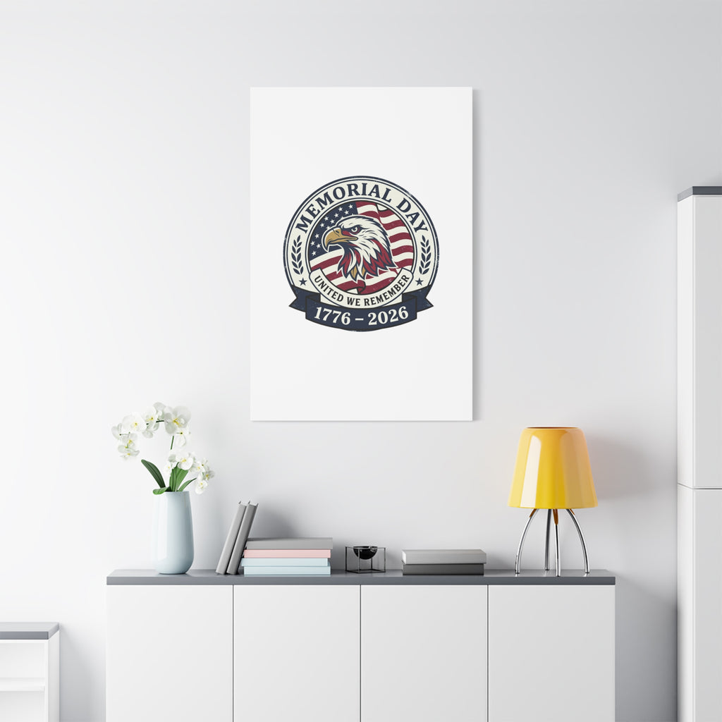 Memorial Day 1776-2026 Canvas | USA 250, vintage distressed patriotic