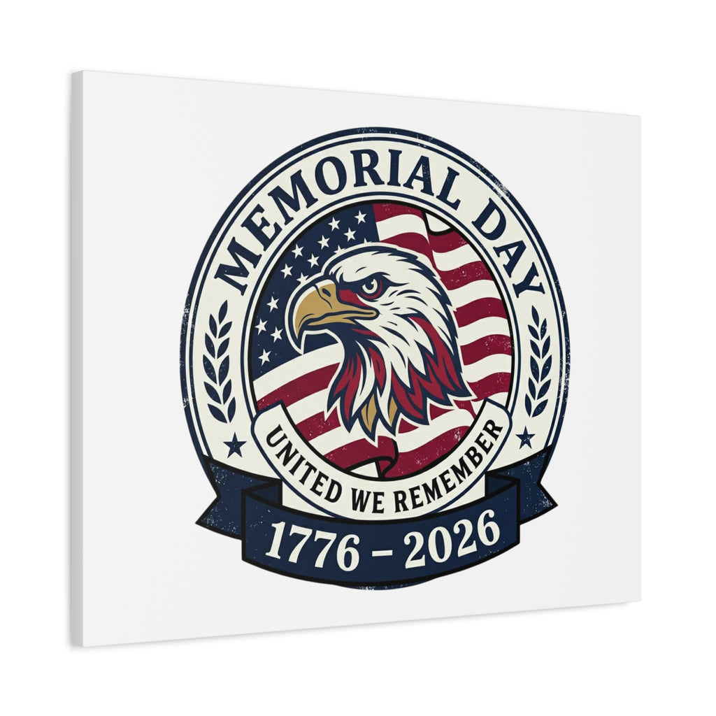 Memorial Day 1776-2026 Canvas | USA 250, vintage distressed patriotic