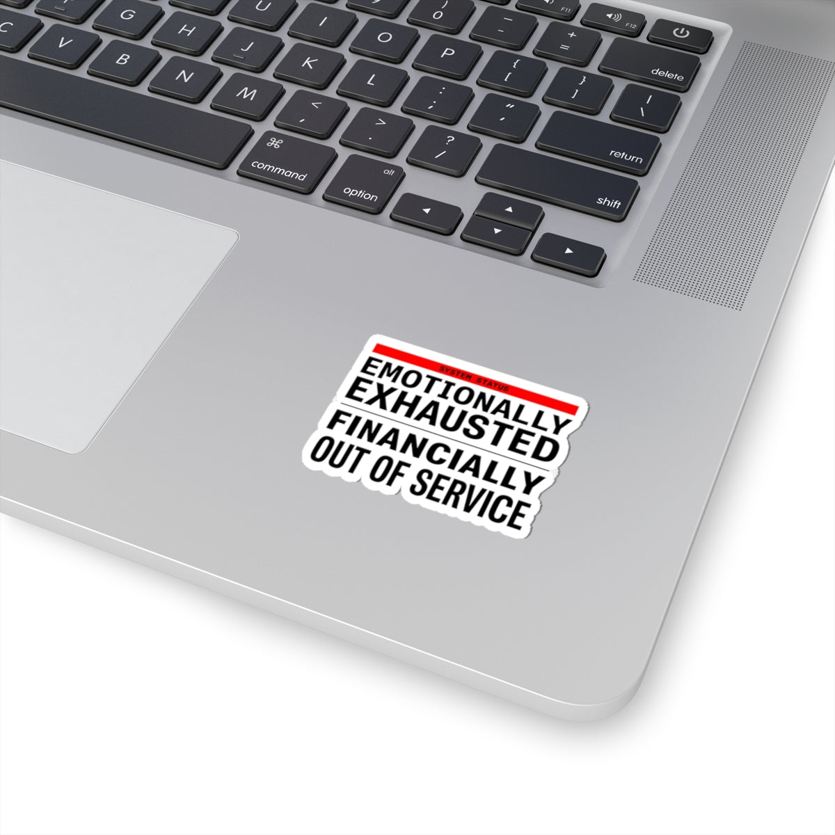 Emotionally Exhausted Financially Out of Service Sticker | cost of living crisis, budget humor